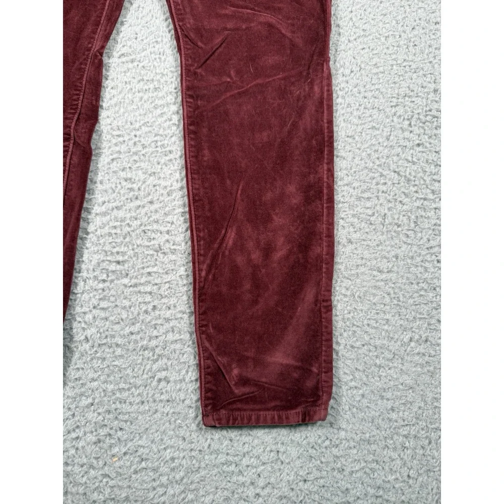 Frame Pants Womens 29 Red Le High Rise Skinny Velvet Pinot Ankle Mid‎ Rise Crop - Picture 3 of 15